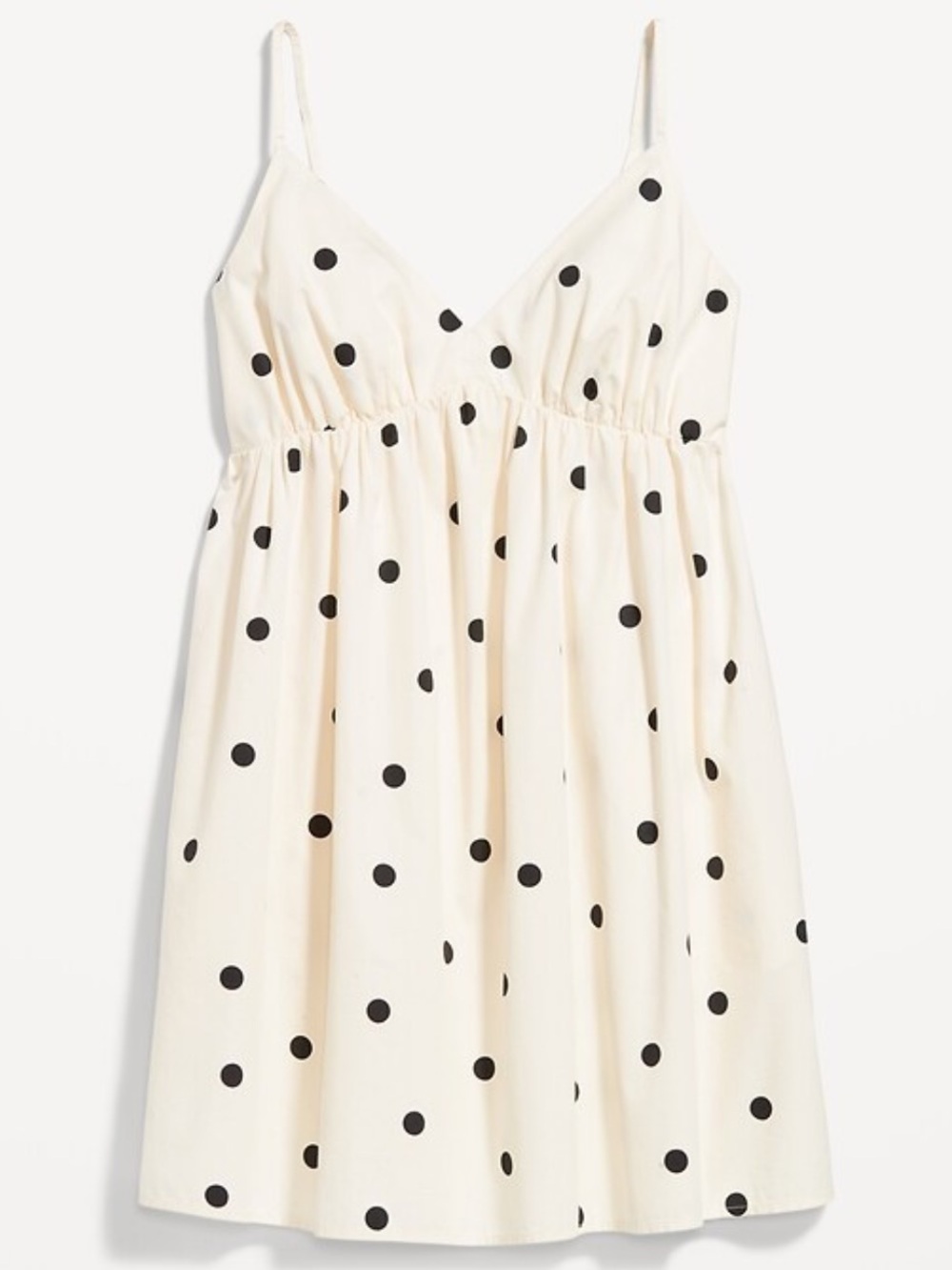 NWT Old Navy Cream Polka Dot swing Dress - medium